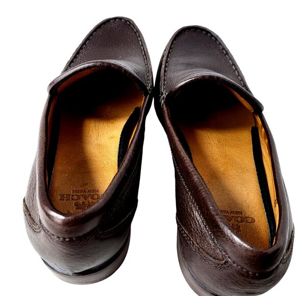 Coach Men's Size 8 Thomas Brown Pebbled Leather Slip On Loafer Minimalist # 555 - Picture 6 of 10